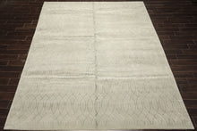 9x12 Tone on Tone Faded Seafoam, , Color Hand Knotted Tibetan Wool & Pure Silk Modern & Contemporay Oriental Rug