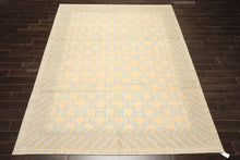 8x10 Ivory, Beige, Taupe Color Hand Knotted Tibetan Wool Transitional Oriental Rug