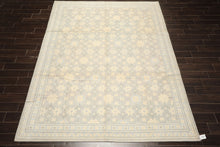 8x10 Gray, Ivory, Slate Color Hand Knotted Tibetan Wool Transitional Oriental Rug