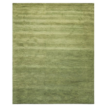 8x10 Hand Woven 100% Wool Warm Green Modern & Contemporary Plush Pile Solid with grainy texture Area Rug