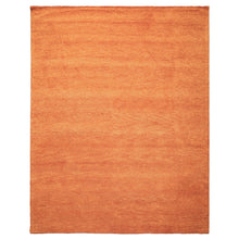 8x10 Hand Woven 100% Wool Burnt Orange Modern & Contemporary Plush Pile Solid with grainy texture Area Rug