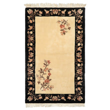 3x5 Beige, Charcoal, Blush Color Hand Knotted Chinese Art Deco Wool Traditional Oriental Rug