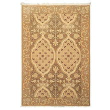 4x6 Moss, Beige, Light Gold Color Hand Knotted Art Deco Wool Arts & Crafts Oriental Rug