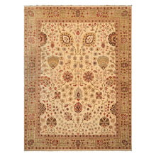 9x12 Beige, Sage, Rust Color Hand Knotted Chobi Peshawar Wool Traditional Oriental Rug