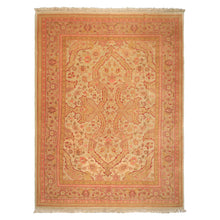 9x12 Beige, Pink, Rose Color Hand Knotted Indo Oushak Wool Arts & Crafts Oriental Rug