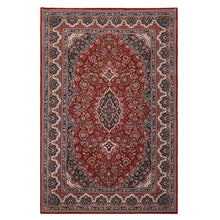 6x9 Red, Ivory, Navy Color Hand Knotted Pak Persian Wool & Silk Traditional Oriental Rug