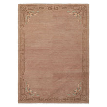 4x6 Taupe, Brown, Mint Color Hand Knotted Tibetan Wool Traditional Oriental Rug