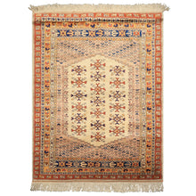 4x6 Beige, Burnt Orange, Gold Color Hand Knotted Turkish Kula Wool Traditional Oriental Rug