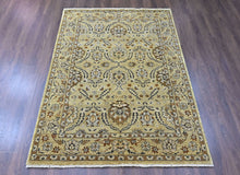 6x9 Pistachio, Brown, Black Color Hand Knotted Oushak Wool Traditional Oriental Rug