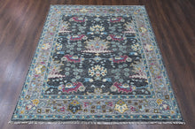 8x10 Gray, Beige, Aqua Color Hand Knotted Oushak Wool Arts and Crafts Oriental Rug