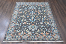 8x10 Gray, Blue, Aqua Color Hand Knotted Oushak Wool Arts and Crafts Oriental Rug