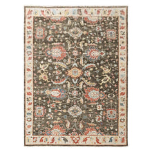8'11''x11'10'' Hand Knotted Wool Brown, Beige Oushak Arts and Crafts Rug