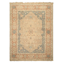 9x12 Beige, Tan, Blush Color Hand Knotted Oushak Wool Arts & Crafts Oriental Rug