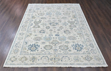 9x12 Ivory, Gray, Slate Color Hand Knotted Oushak Wool Transitional Oriental Rug