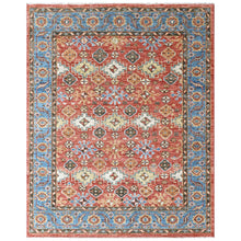 Multi Size Hand Knotted Wool Rust, Blue Oushak Transitional Rug