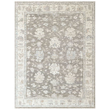 Multi Size Hand Knotted Wool Gray, Ivory Oushak Transitional Rug