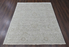 8x10 Tone on Tone Gray, , Color Hand Knotted Oushak Wool Transitional Oriental Rug