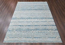 8'6x11'6 Aqua, Gray, Beige Color Hand Knotted Oushak Wool Transitional Oriental Rug