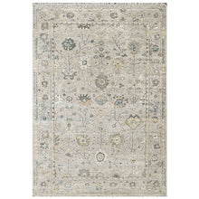 2'7"x8'5" Hand Knotted Wool Mint, Gray Oushak Transitional Rug