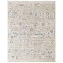 2'7"x8'5" Hand Knotted Wool Mint, Gray Oushak Transitional Rug