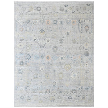 Multi Size Gray Slate Beige Color Hand Knotted Oushak Wool Transitional Oriental Rug