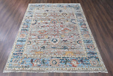 9x12 Slate, Gray, Blue Color Hand Knotted Oushak Wool Transitional Oriental Rug