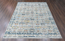9x12 Slate, Gray, Aqua Color Hand Knotted Oushak Wool Transitional Oriental Rug