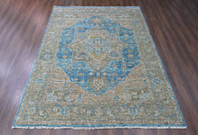 9x12 Aqua, Brown, Moss Color Hand Knotted Oushak Wool  Oriental Rug