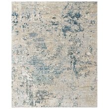 Multi Size Hand Knotted Wool Blue, Gray Tibetan Abstract Rug