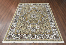 9x12 Light Gold, Ivory, Brown Color Power Loom Oushak Wool Traditional Oriental Rug
