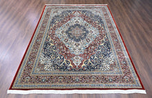 9x12 Red, Ivory, Aqua Color Power Loom Oushak Wool Traditional Oriental Rug