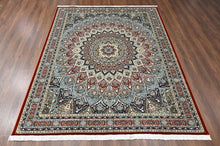 9x12 Red, Blue, Ivory Color Power Loom Oushak Wool Traditional Oriental Rug