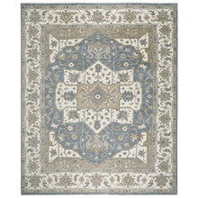 12x15 Slate, Ivory, Beige Color Hand Knotted Oushak Wool  Oriental Rug
