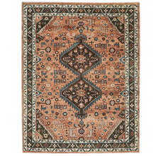 9x12 Peach, Green, Brown Color Hand Knotted Oushak Wool Southwestern Oriental Rug