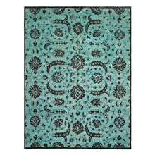 9x12 Turquoise, Dark Chocolate, Color Hand Knotted Oushak Wool Traditional Oriental Rug