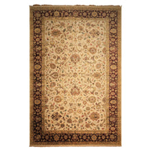 12x18 Beige, Maroon, Sage Color Hand Knotted Agra Wool Traditional Oriental Rug