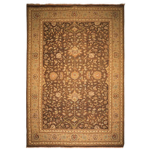 12x18 Brown, Tan, Gold Color Hand Knotted Soumak Wool Traditional Oriental Rug