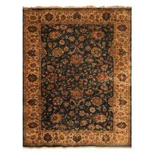 Palace Teal, Beige, Gold Color Hand Knotted Agra New Zealand Wool Traditional Oriental Rug