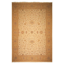 12x18 Beige, Tan, Gold Color Hand Knotted Soumak Wool Transitional Oriental Rug