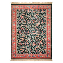 10x14 Emerald, Pink, Rose Color Hand Knotted Sino Persian Wool & Silk Traditional Oriental Rug