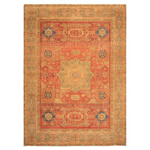 9x12 Burnt Orange, Gold, Celadone Color Hand Knotted Cairene Mamluk Wool Traditional Oriental Rug