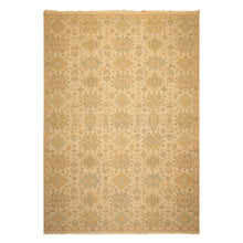 9x12 Beige, Mint, Peach Color Hand Knotted Soumak Wool Transitional Oriental Rug