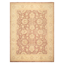 9x12 Taupe, Ivory, Tan Color Hand Knotted Chobi Peshawar Wool Transitional Oriental Rug