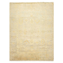 8x10 Gray, Blue, Gold Color Hand Knotted Oushak New Zealand Wool Transitional Oriental Rug