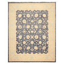 8x10 Denim, Ivory, Aqua Color Hand Knotted Peshawar Wool Traditional Oriental Rug
