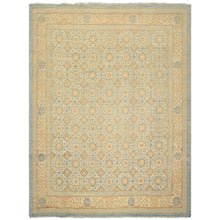 8x11 Beige, Aqua, Bown Color Hand Knotted Chobi Peshawar Wool Transitional Oriental Rug