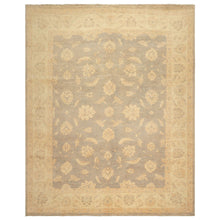 8x10 Gray, Ivory, Tan Color Hand Knotted Chobi Peshawar Wool Traditional Oriental Rug