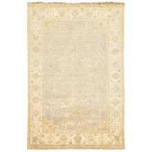 6x9 Gray, Slate, Ivory Color Hand Knotted Oushak Wool Transitional Oriental Rug