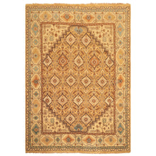 8x10 Caramel, Beige, Brown Color Hand Knotted Oushak Wool Transitional Oriental Rug
