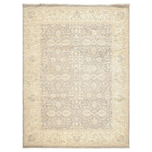 9x12 Taupe, Gray, Ivory Color Hand Knotted Peshawar Wool Transitional Oriental Rug